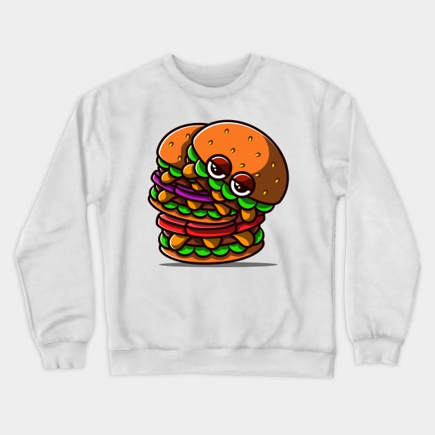 Cute and Unique Double Burger Illustration. Crewneck Sweatshirt by Sydnaku 